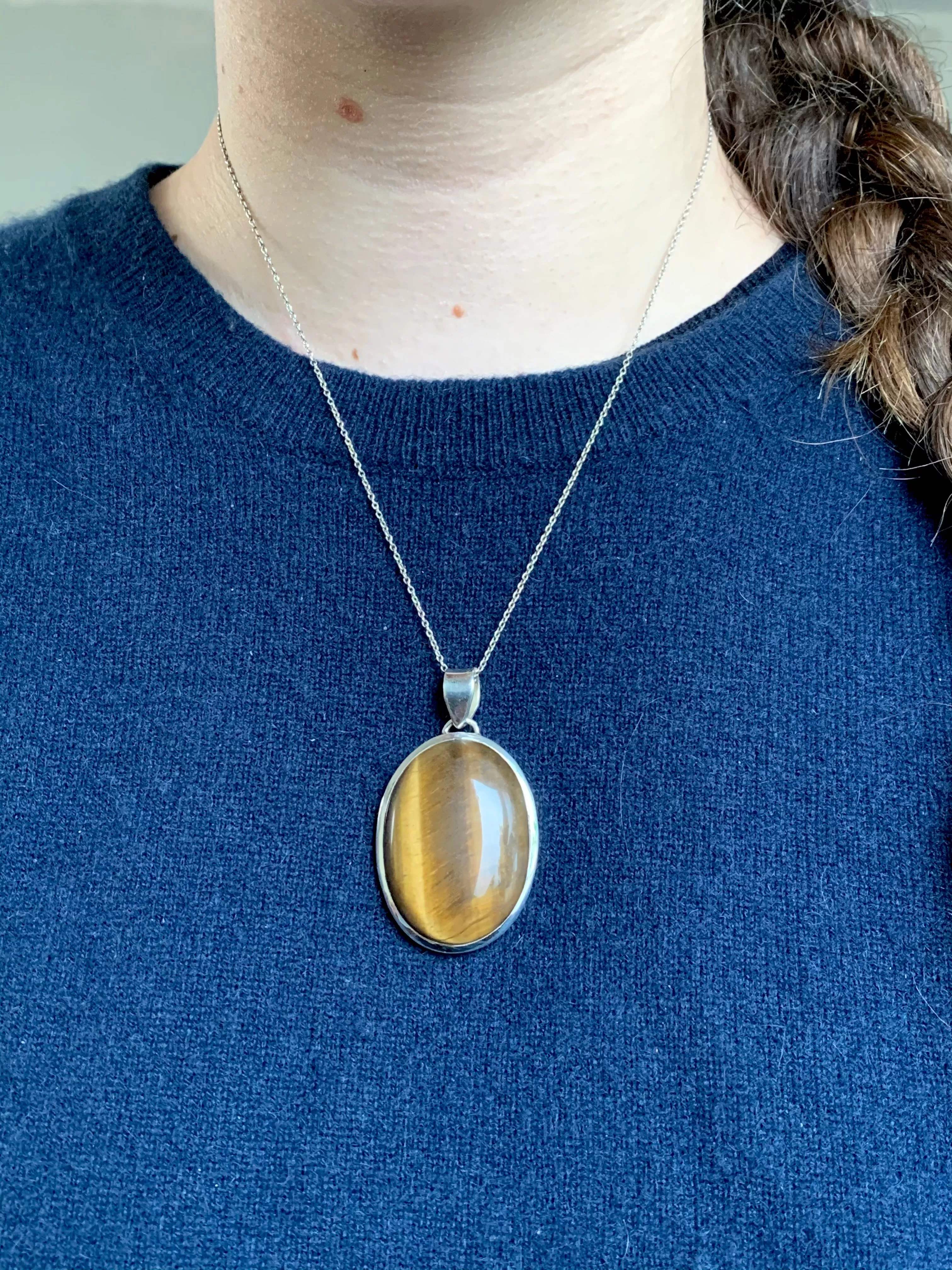 Tiger’s Eye Naevia Pendant - Oval