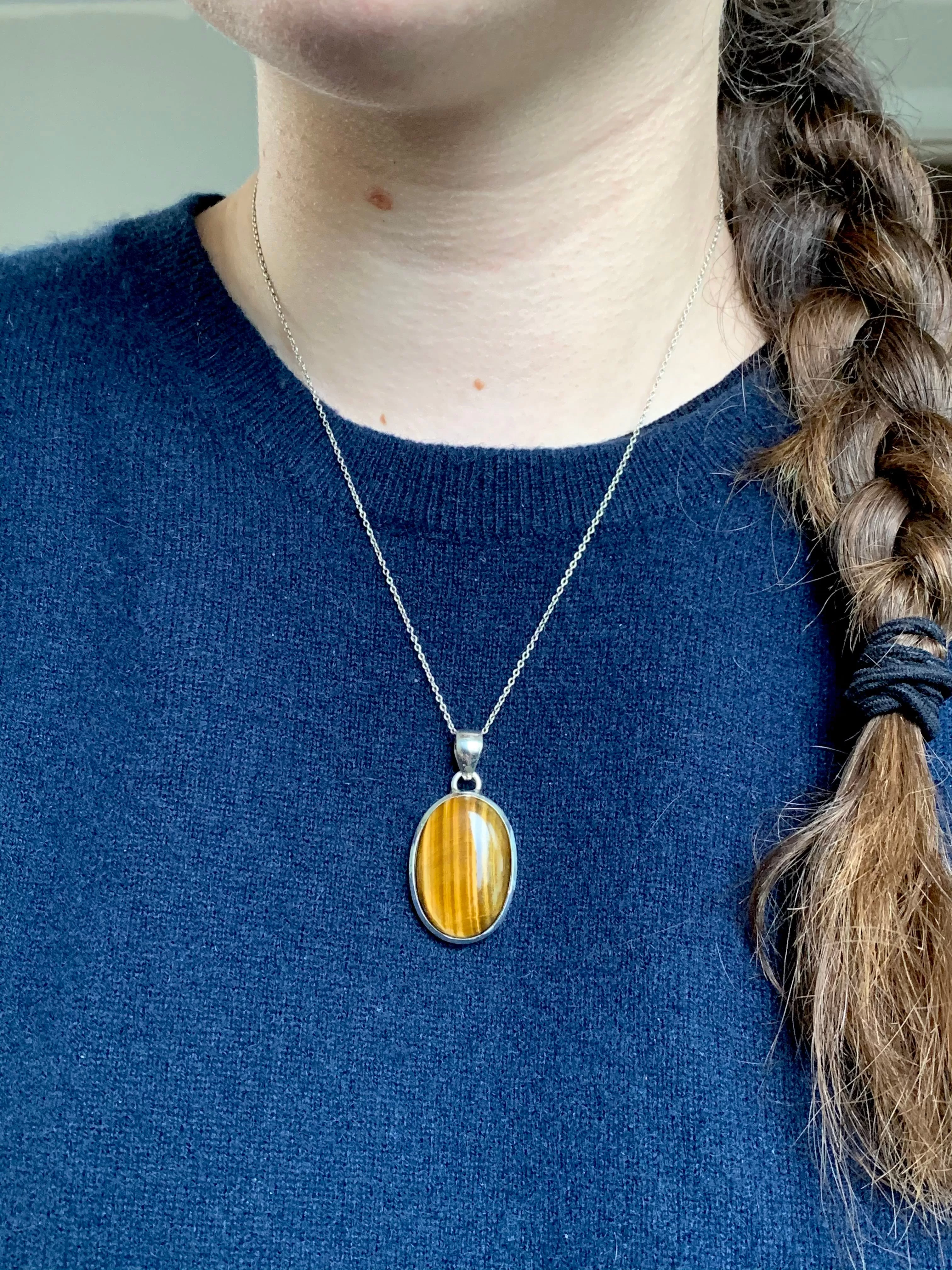 Tiger’s Eye Naevia Pendant - Oval