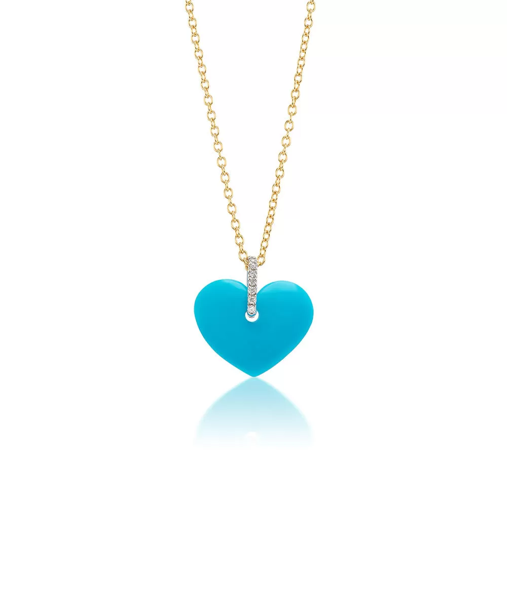 Turquoise Stone Heart Necklace