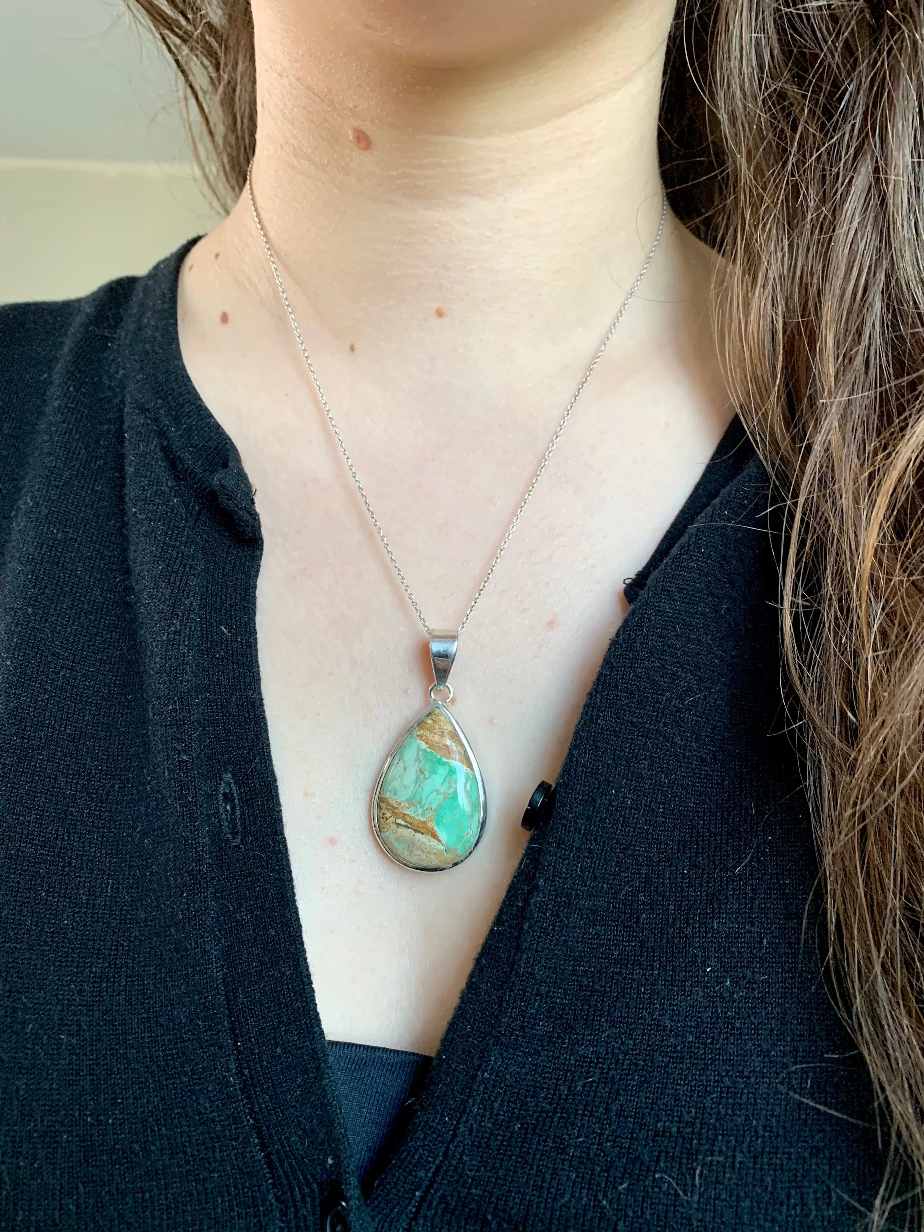 Variscite Akoni Pendant - Large Teardrop