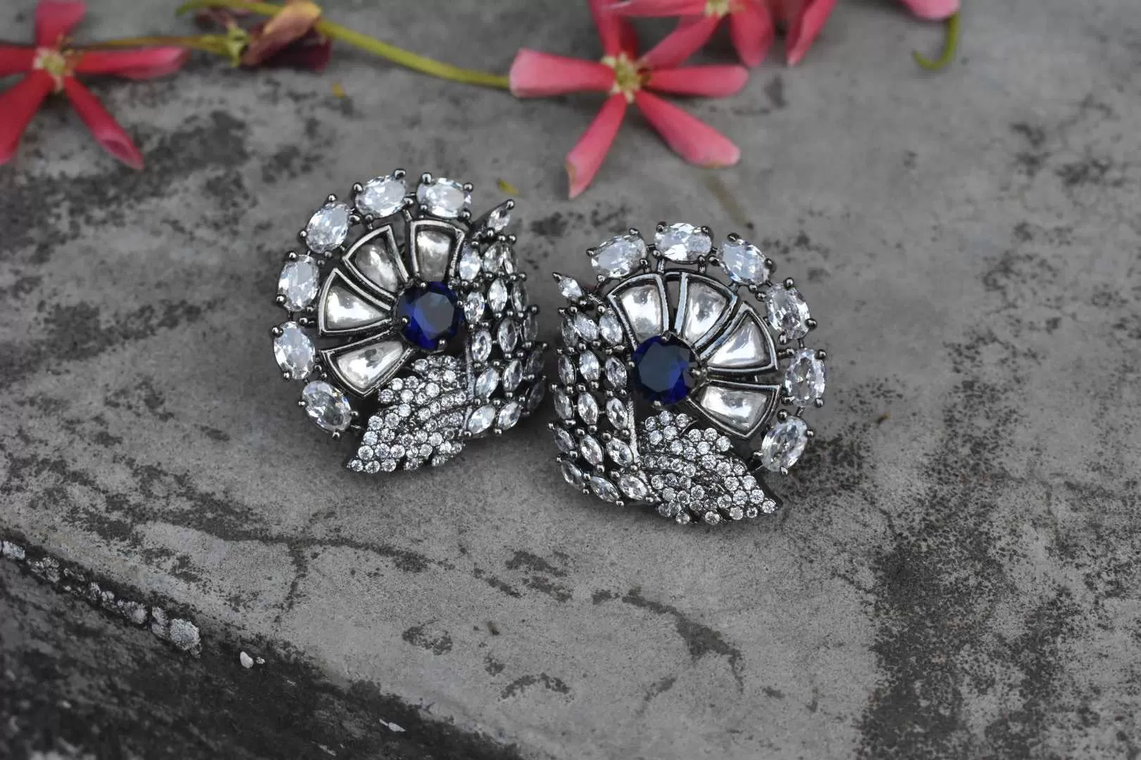 Victorian American Diamonds & kundan Studs