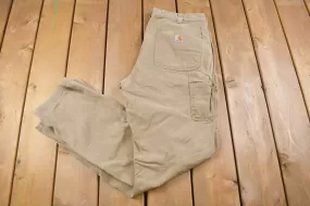 Vintage 1990s Carhartt Khaki Pants 36 x 32 / 90s Carpenter Pants / Hype Vintage / Vintage Khaki Pants / Small Hole / Vintage Workwear