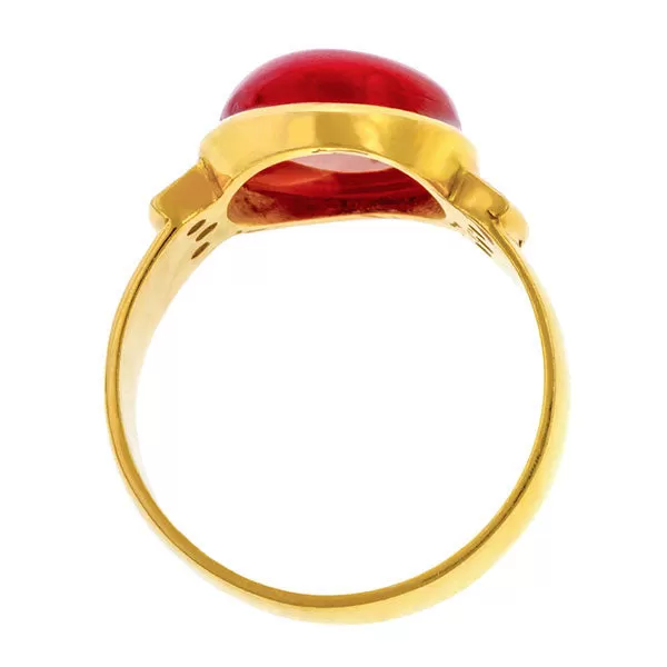 Vintage Coral & Diamond Ring