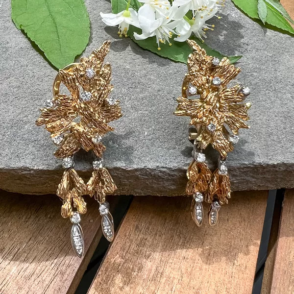 Vintage Diamond Drop Day/ Night Earrings