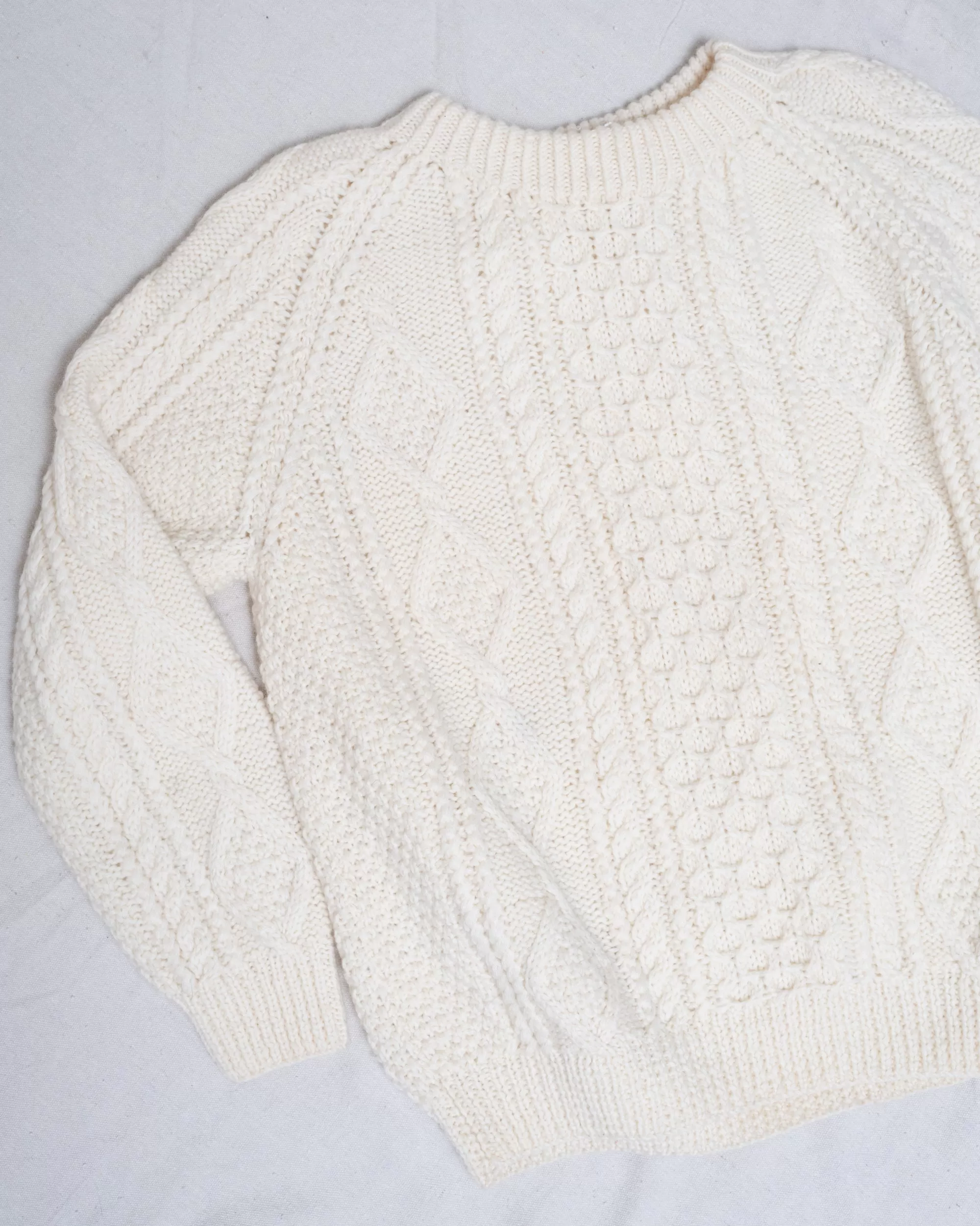 Vintage Eggshell Fisherman Knit Sweater (S/M)