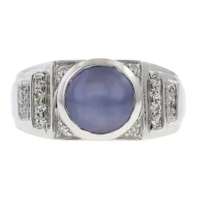 Vintage Star Sapphire & Diamond Ring