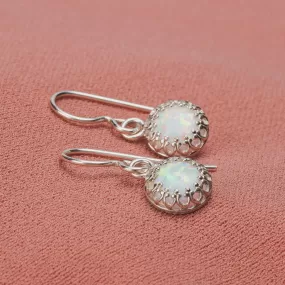 White Opal Gemstone Earrings