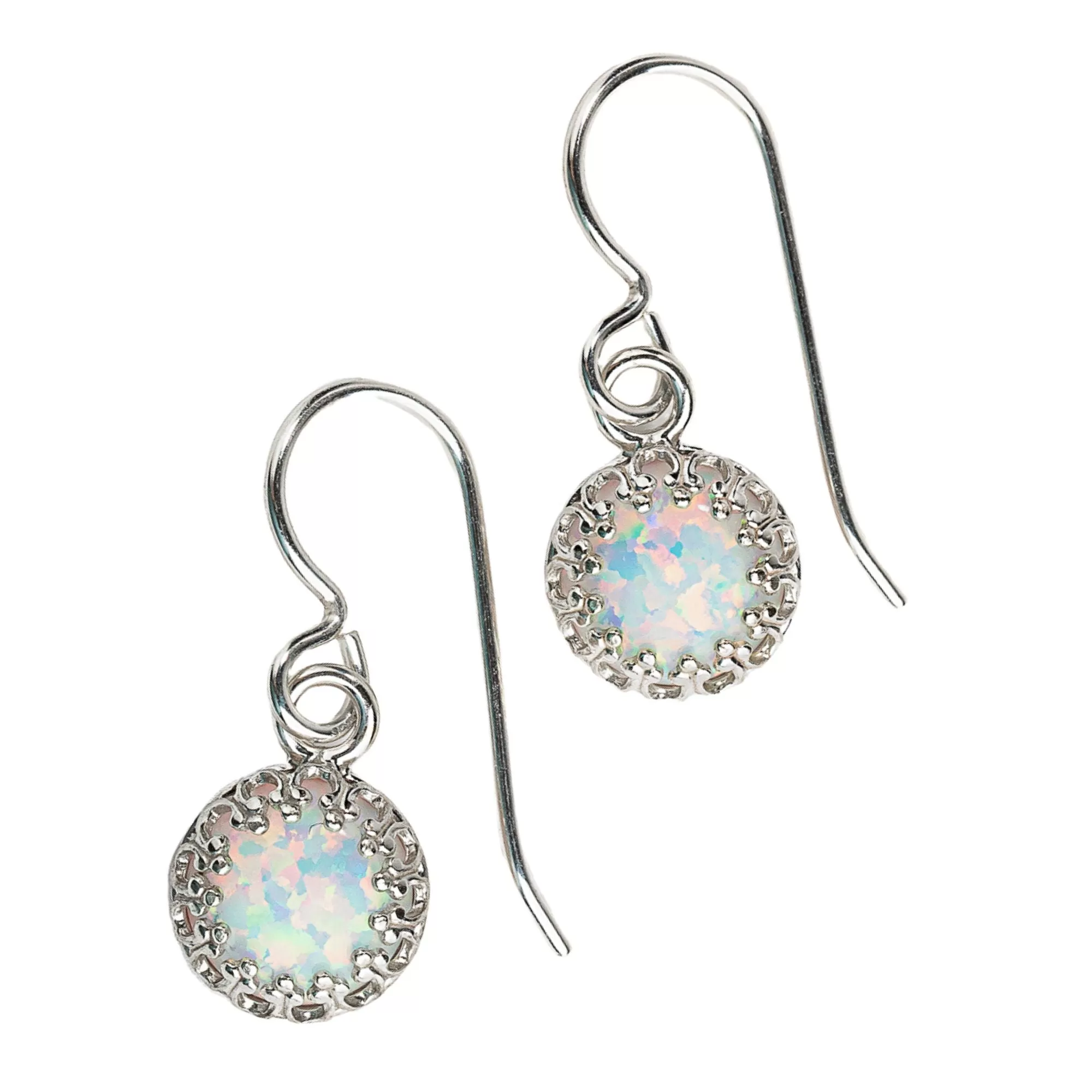 White Opal Gemstone Earrings