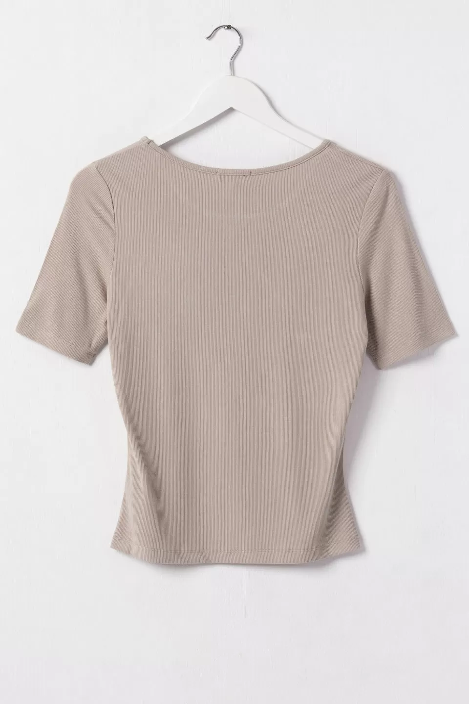 Wired Half Sleeve Slim Latte Rib Tee