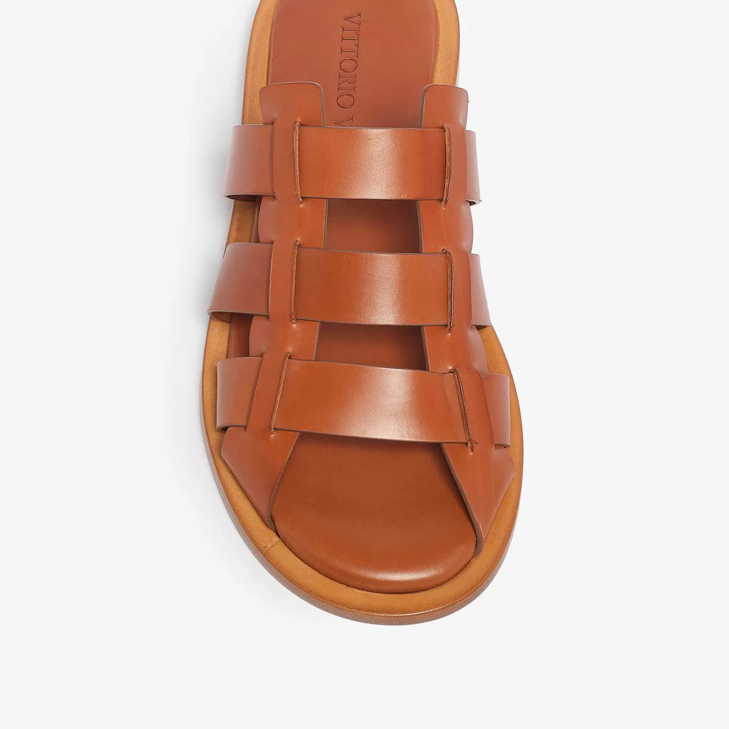 Women's leather slider sandal