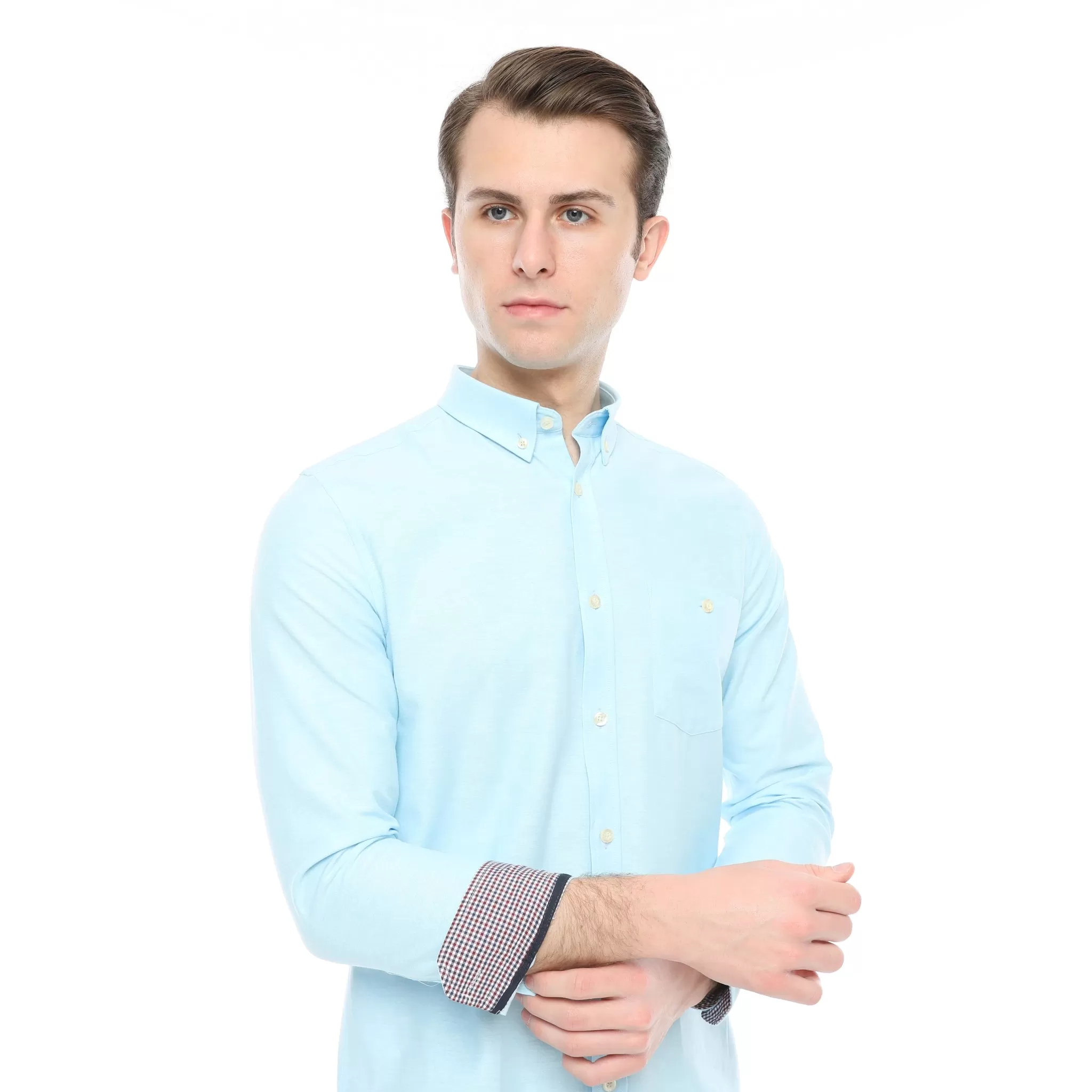 Xact Mens Button Down Oxford Shirt - Long Sleeved