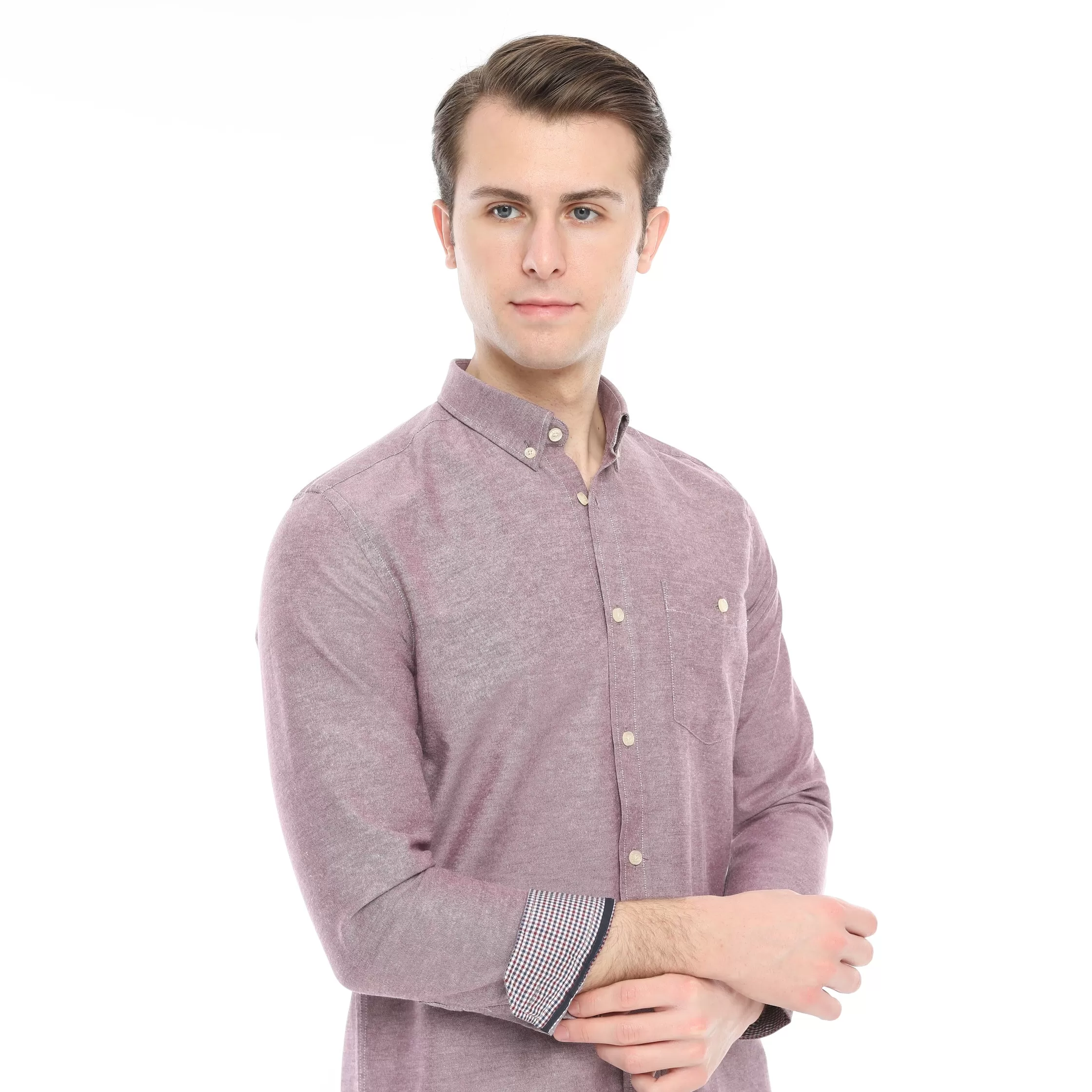 Xact Mens Button Down Oxford Shirt - Long Sleeved