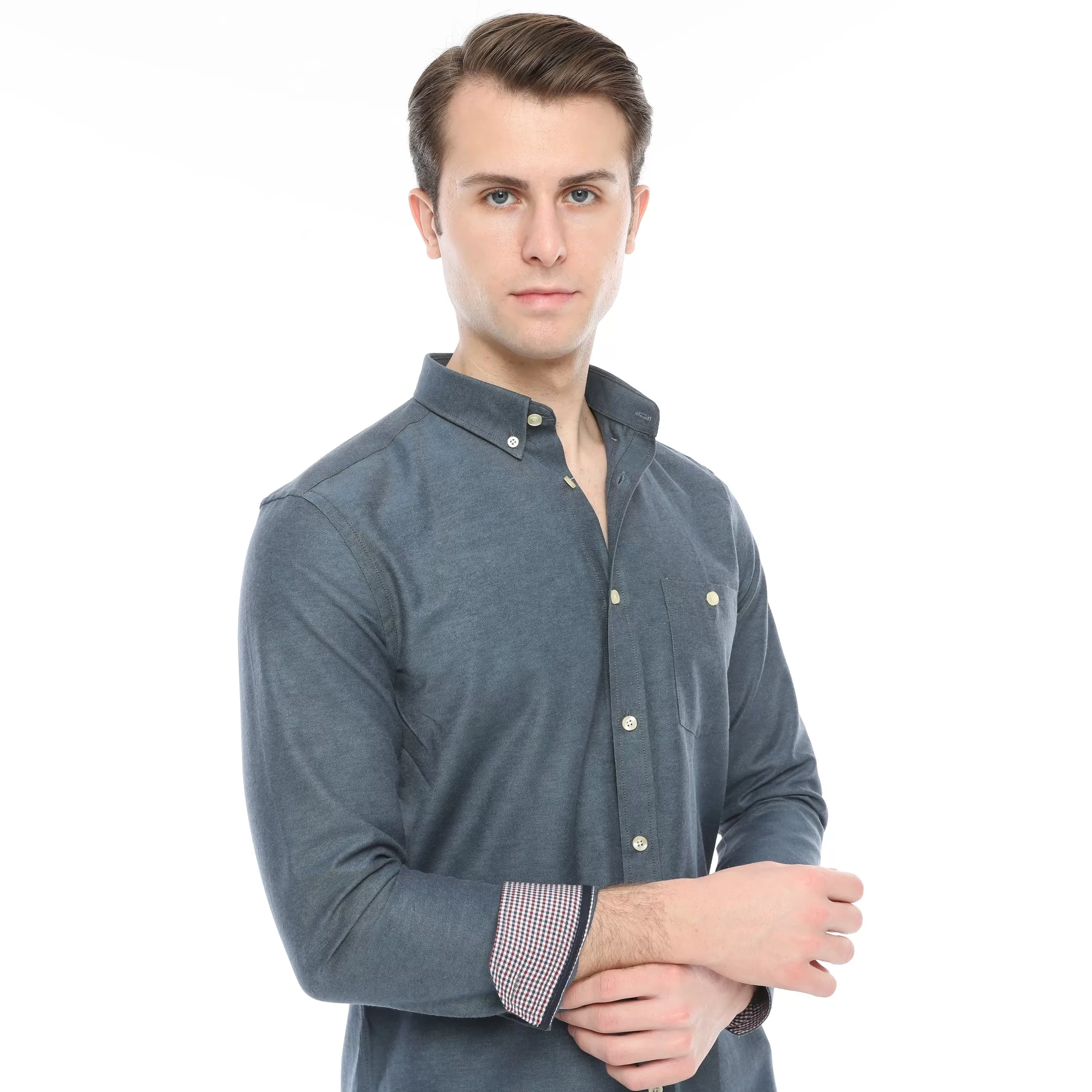 Xact Mens Button Down Oxford Shirt - Long Sleeved