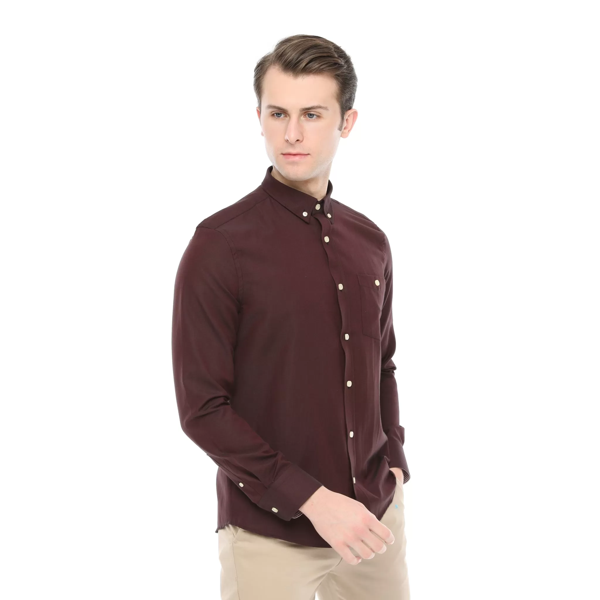 Xact Mens Button Down Oxford Shirt - Long Sleeved