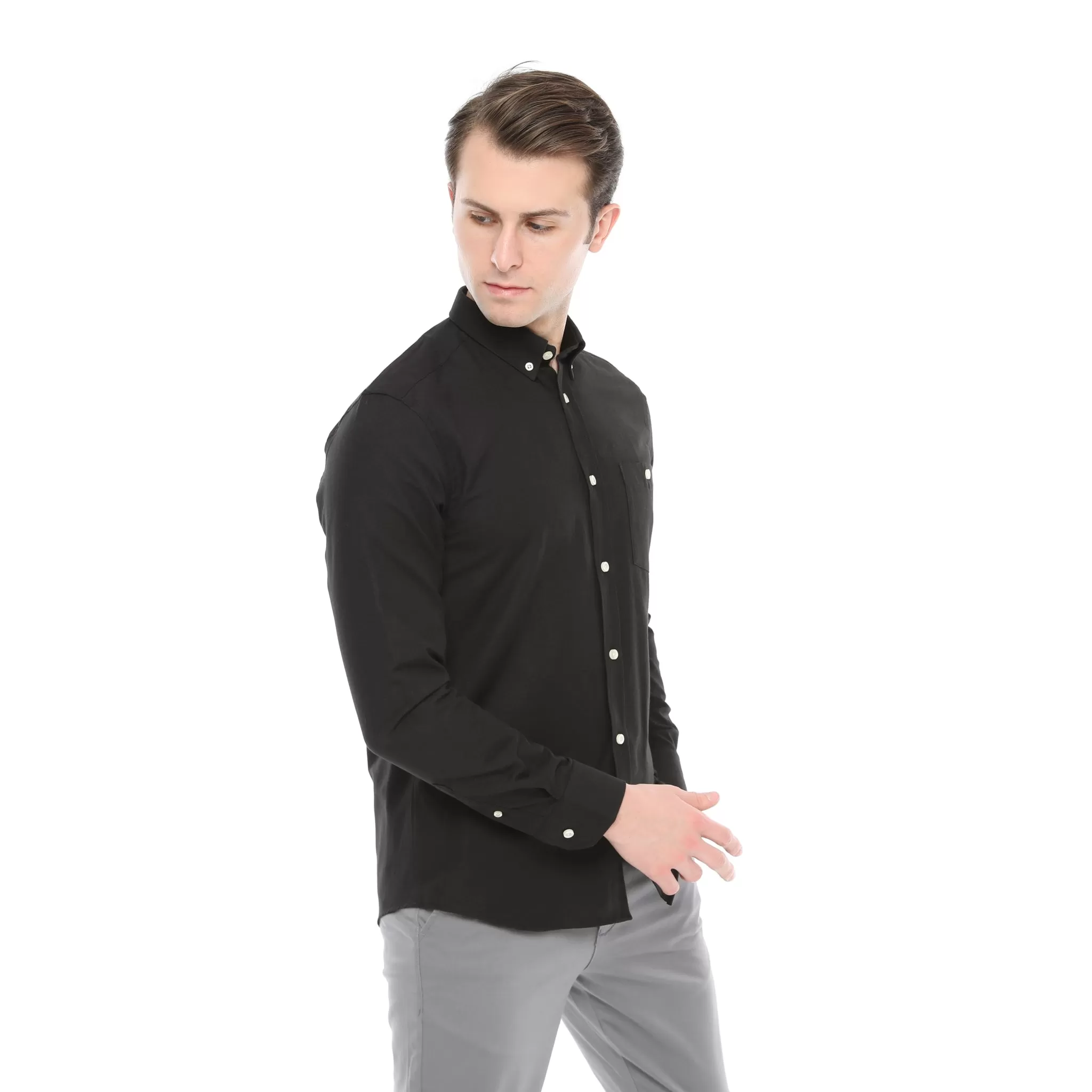 Xact Mens Button Down Oxford Shirt - Long Sleeved