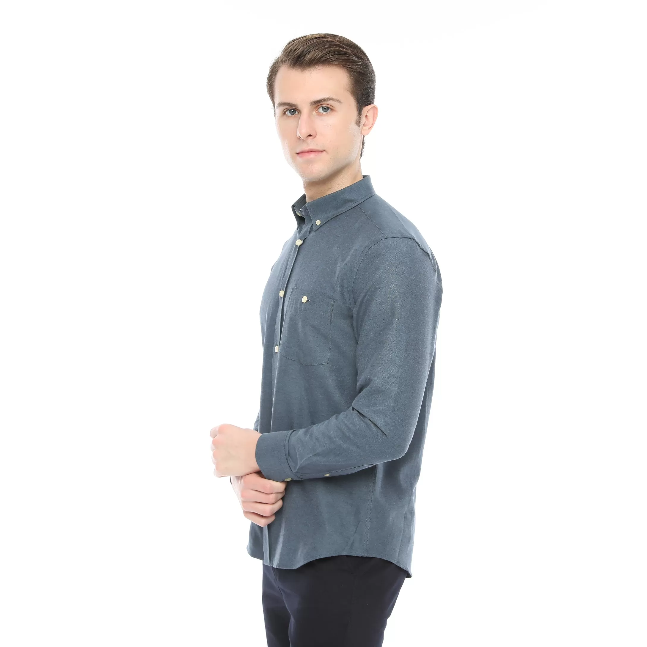 Xact Mens Button Down Oxford Shirt - Long Sleeved