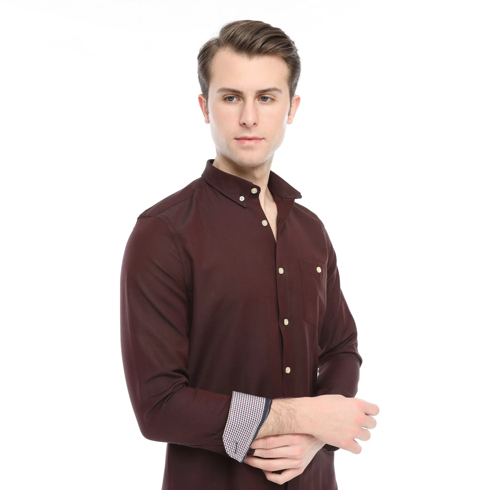 Xact Mens Button Down Oxford Shirt - Long Sleeved