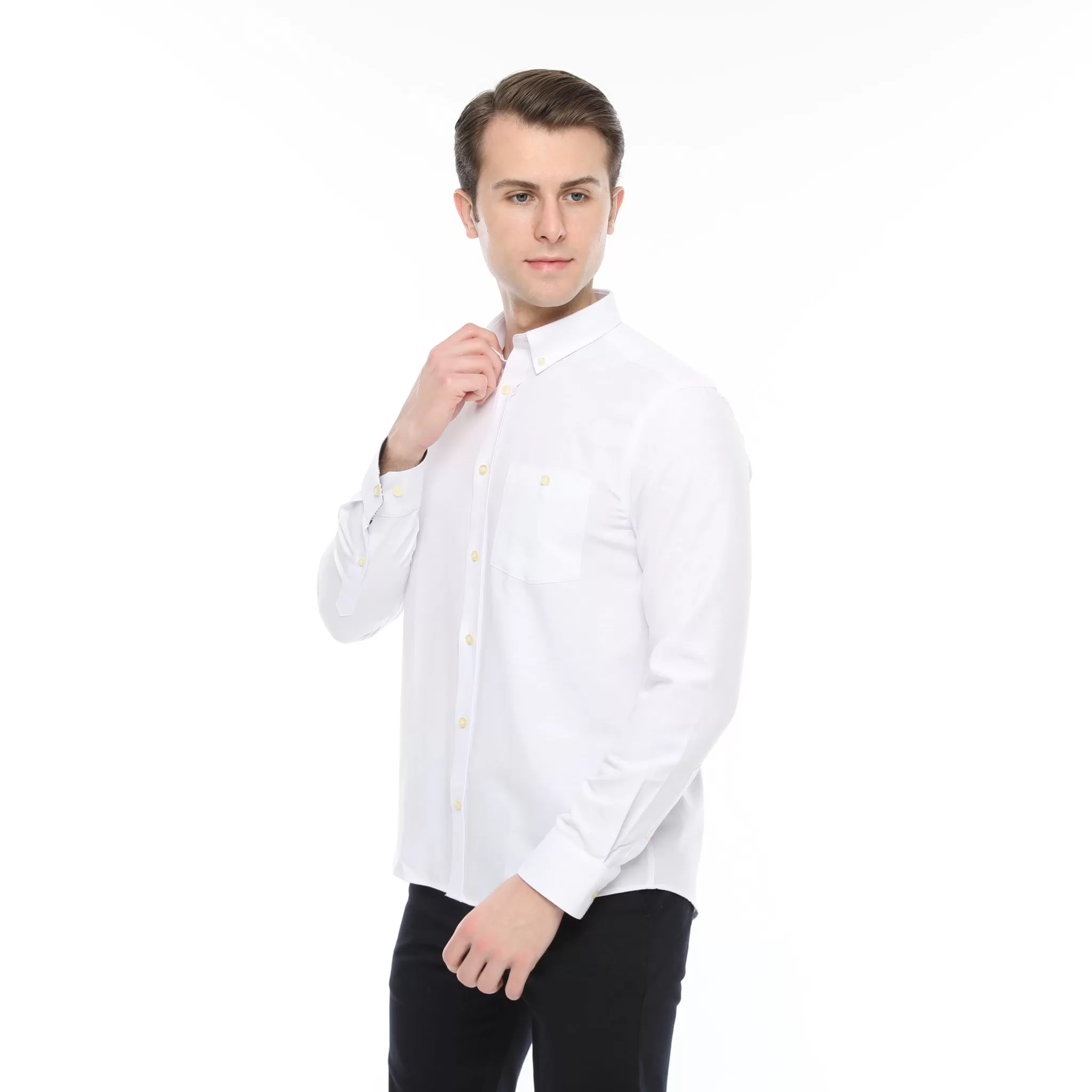 Xact Mens Button Down Oxford Shirt - Long Sleeved