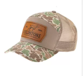 Youth Fieldstone 7Panel Camo Hat With Leather Patch