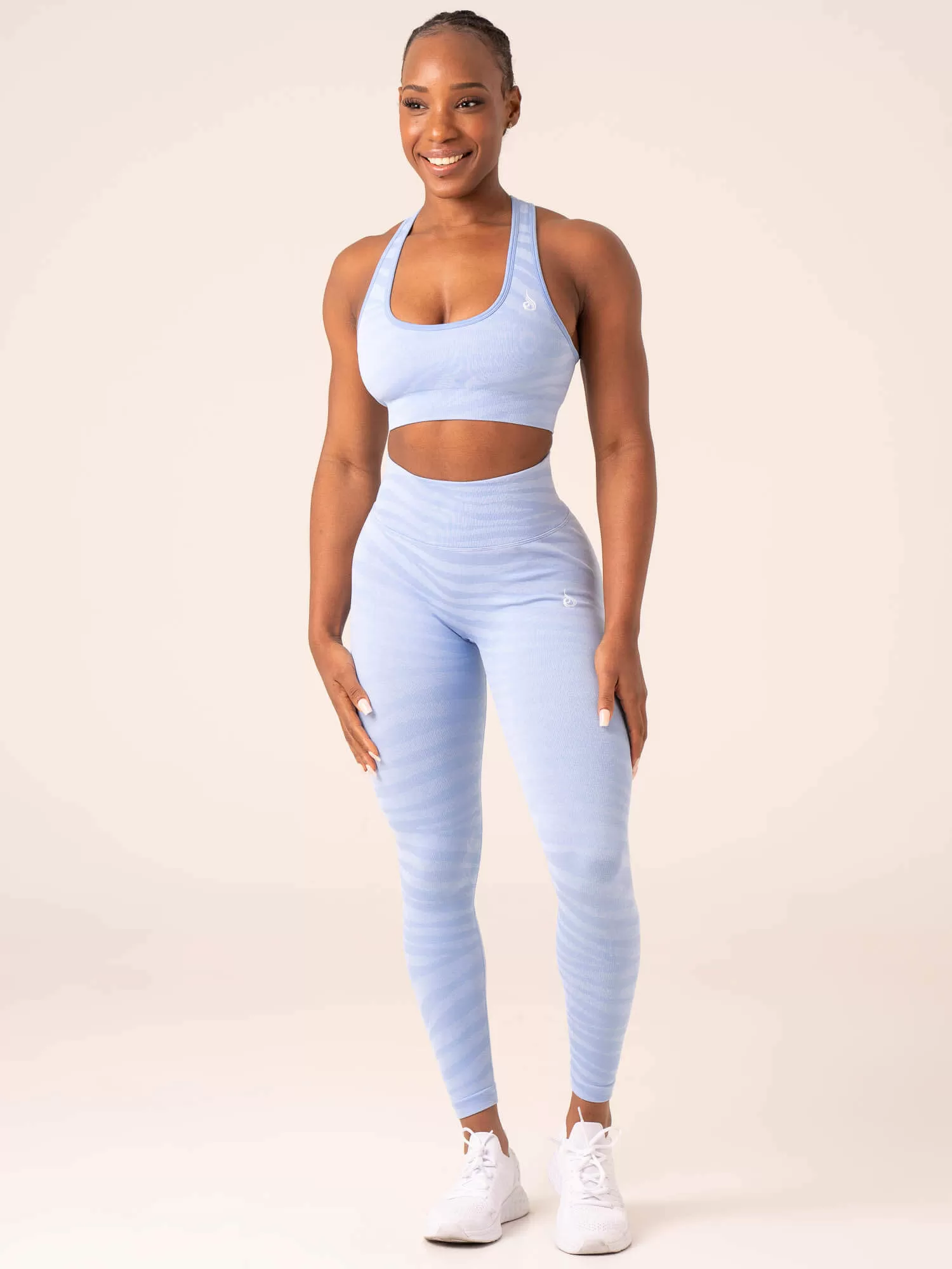 Zebra Seamless Leggings - Sky Blue Zebra