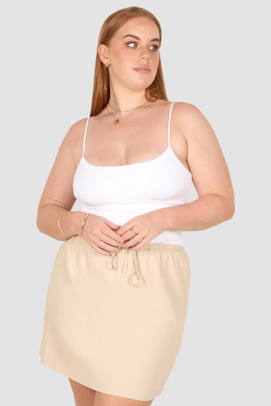 ZOLA LINEN SKIRT NEUTRAL