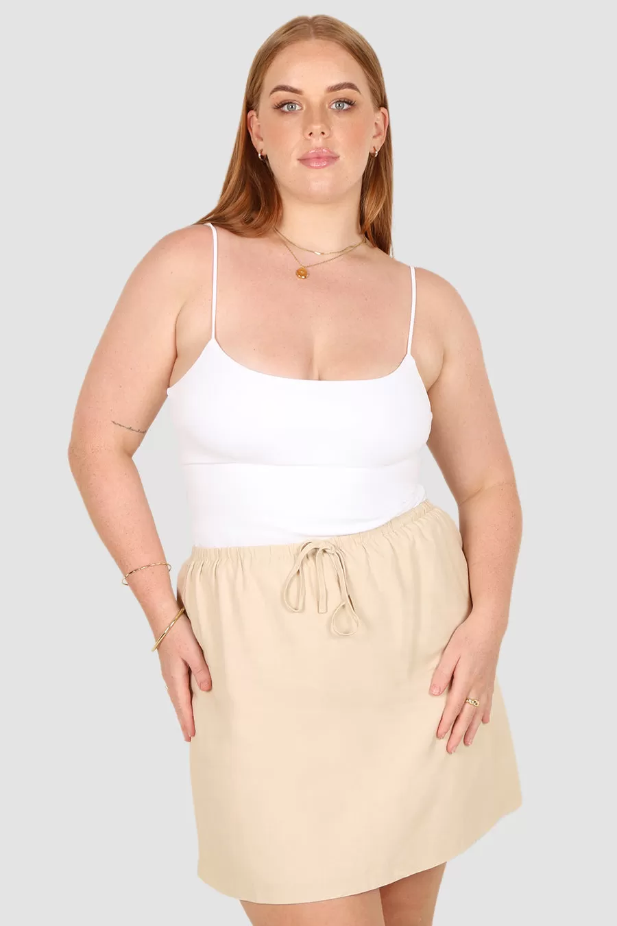 ZOLA LINEN SKIRT NEUTRAL