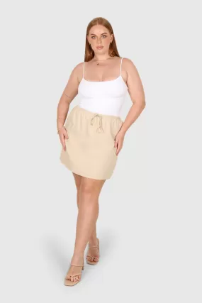 ZOLA LINEN SKIRT NEUTRAL